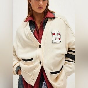 NWT FREE PEOPLE X RAGABOND RIMA VARSITY CARDIGAN